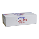 Toyo Steel T-320 Blue. Packaging showing toolbox inside its box, emphasizing its sturdy design and secure features. 1.0kg.