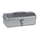 Toyo Steel Camber Top Y-280 Silver. Durable silver steel container with a sleek camber-top cover and round handle for easy transport. 1.1kg.